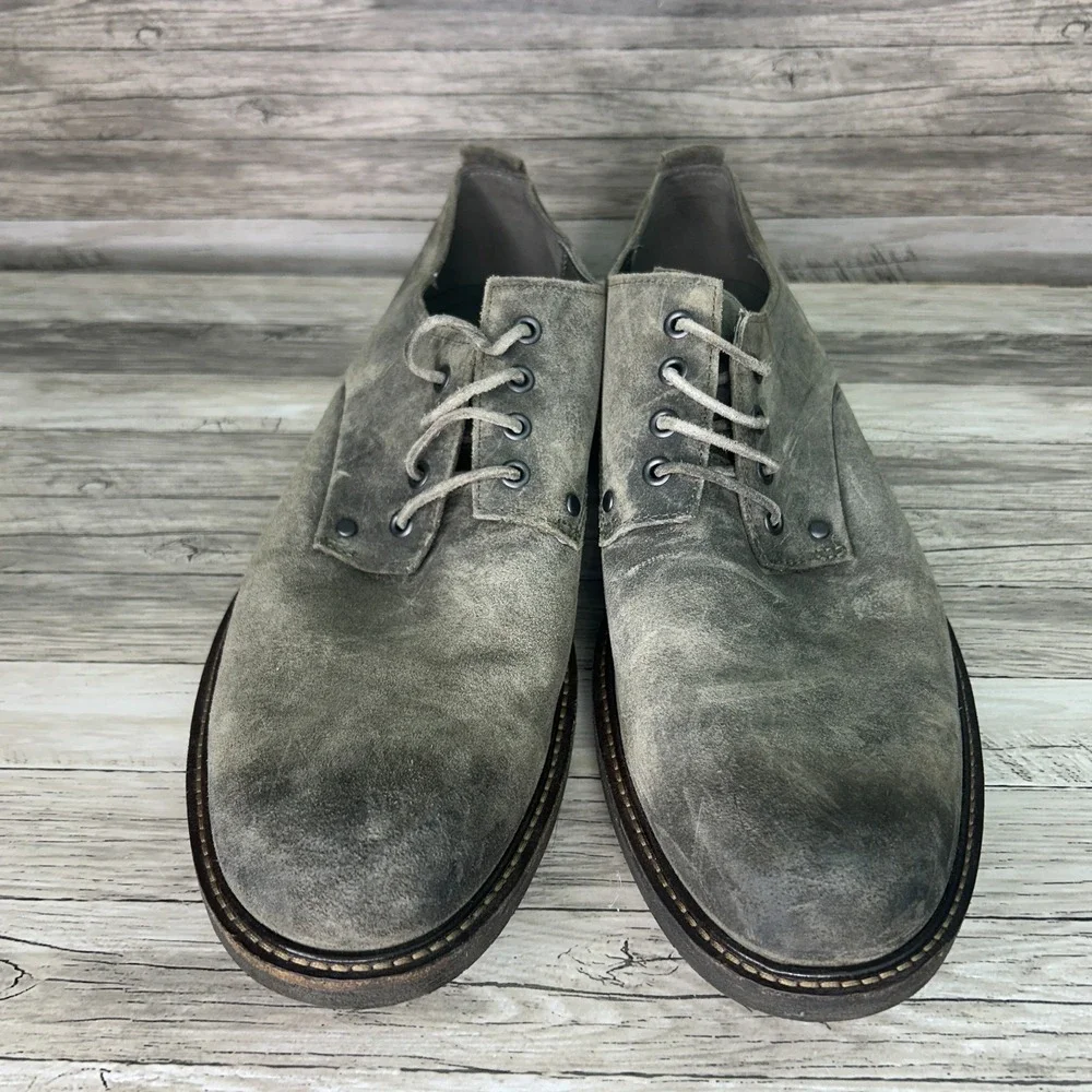 ECCO Kenton Derby Mens 13-13.5 Us 47 EU Plain‎ Toe Suede Leather Oxford Shoes